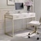 Martha Stewart 19.75 in. D X 47.25 in. W X Engineered Wood, Steel, White/Polished Brass ZG-ZP-028-WH-GLD-MS - alternate 1
